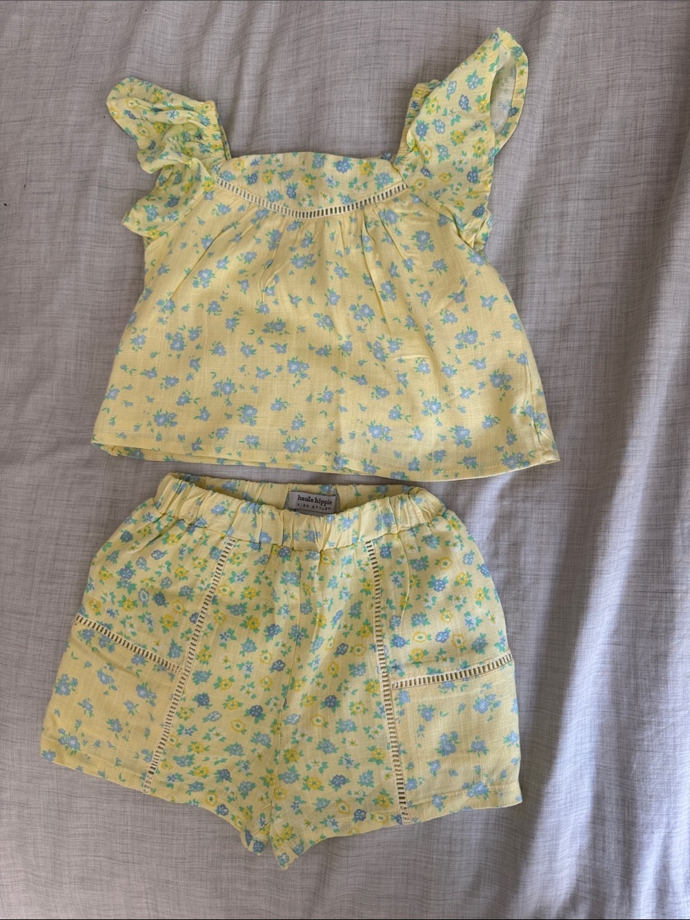3T Haute Hippie Yellow Floral tank set